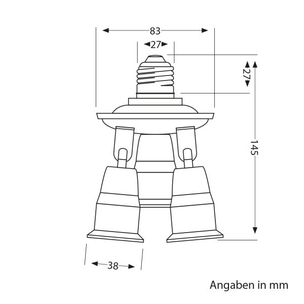 E27 Sockel, 5-fach Splitter-Adapter, weiß Kauf eins, bekomm eins gratis