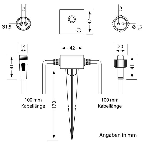 Dämmerungssensor für IP44 Stecksystem NEMO inkl. Erdspieß, wasserfester Helligkeitssensor für außen, Tag-Nacht-Schalter für Gartenbeleuchtung Wochenangebot