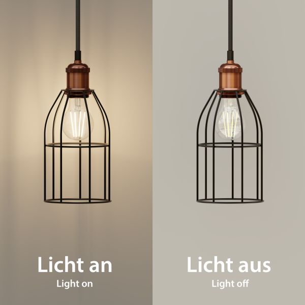 Käfig-Lampenschirm, schwarz, 122mm Ø Letzter Tag