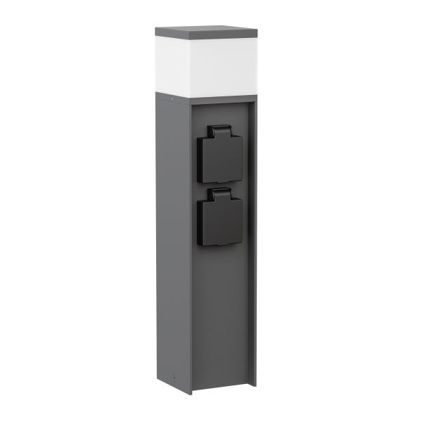 Pollerleuchte POMI für außen, 2 Steckdosen (Farbe, Leuchtmittel wählbar) (Farbe, Leuchtmittel wählbar) Outlet