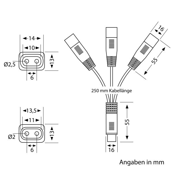 3-fach Verteiler für Stecksystem SPIDER, 0,25m, weiß Saisonschlussverkauf