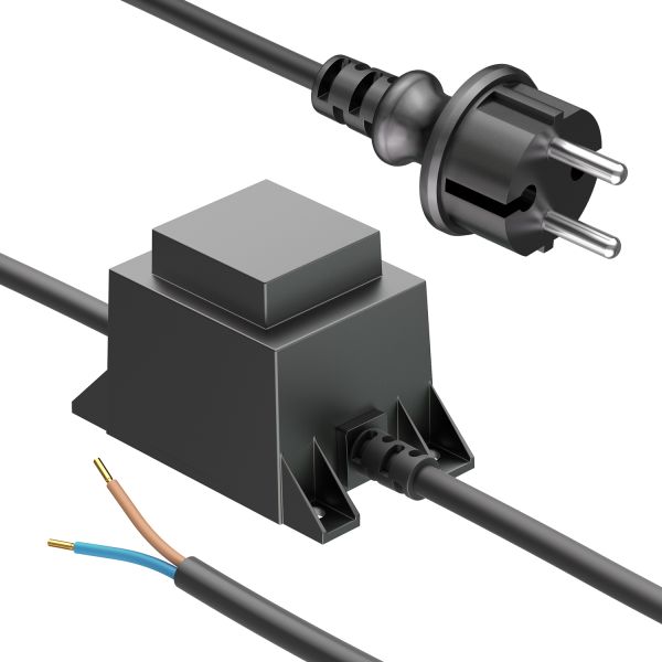 10W LED Trafo-Netzteil/Transformator 2-adrig, Stecker, 12V AC, schwarz, IP44 Vatertagsangebot