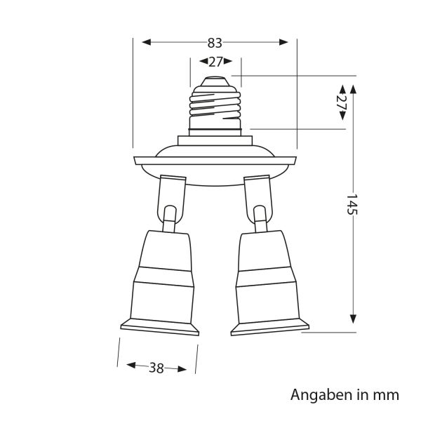 E27 Sockel, 4-fach Splitter-Adapter, weiß Lagerräumung