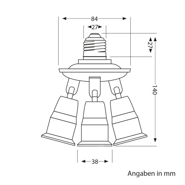 E27 Sockel, 3-fach Splitter-Adapter, weiß Exklusive Angebote