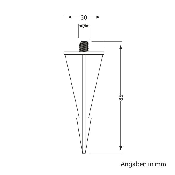 Garten-Erdspieß, für Solar-Pflasterstein BROSLO, schwarz, 8cm, 30mm Ø VIP-Rabatte