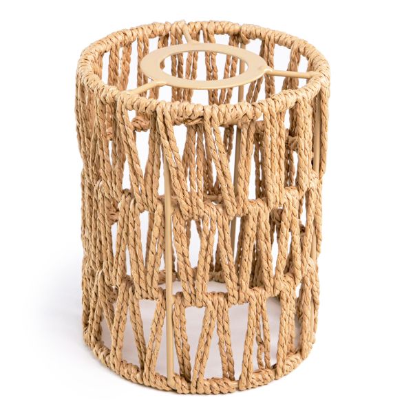 Handgefertigter Boho-Seil-Lampenschirm, natur-beige, 120mm Ø Super Sparpreis