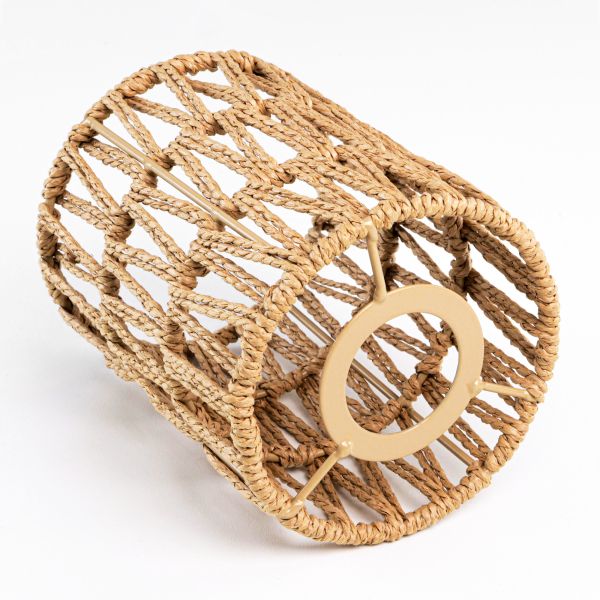 Handgefertigter Boho-Seil-Lampenschirm, natur-beige, 120mm Ø Super Sparpreis