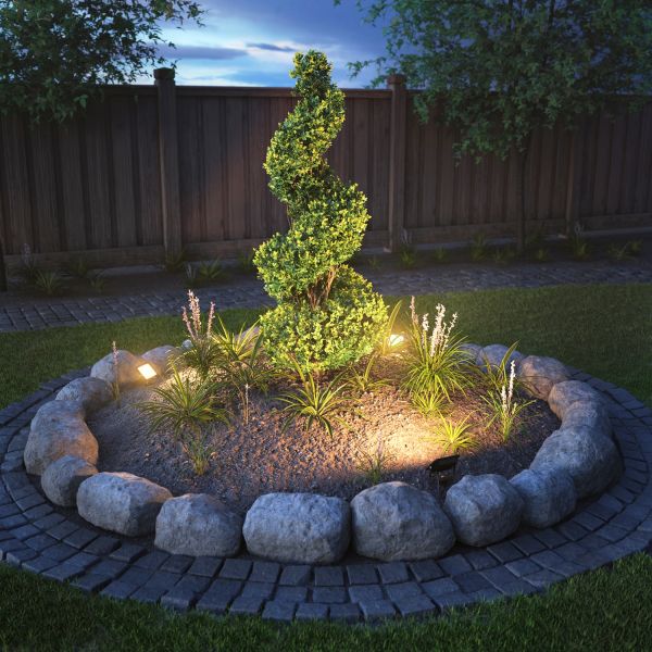 LED Gartenstrahler FLIN für außen, IP66, Stecker, 11,5 W, 837lm, warmweiß (Farbe wählbar) Valentinstagsangebot