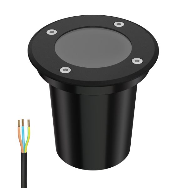 Bodeneinbauleuchte BOLI für außen, IP67, gefrostet, rund, 108mm Ø, 1x GU10 max. 15W (Farbe, Leuchtmittel wählbar) Saisonale Angebote