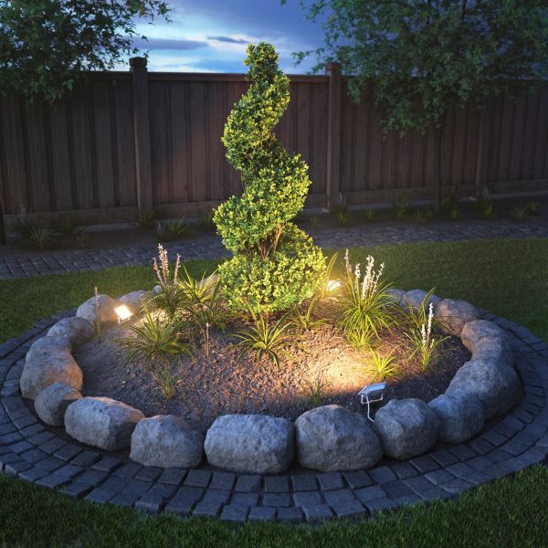 LED Gartenstrahler FLIN mit Erdspieß & Stecker für außen, Scheinwerfer, IP66 wasserfest, 10,9W 837lm warm-weiß (Farbe wählbar) Tägliche Deals
