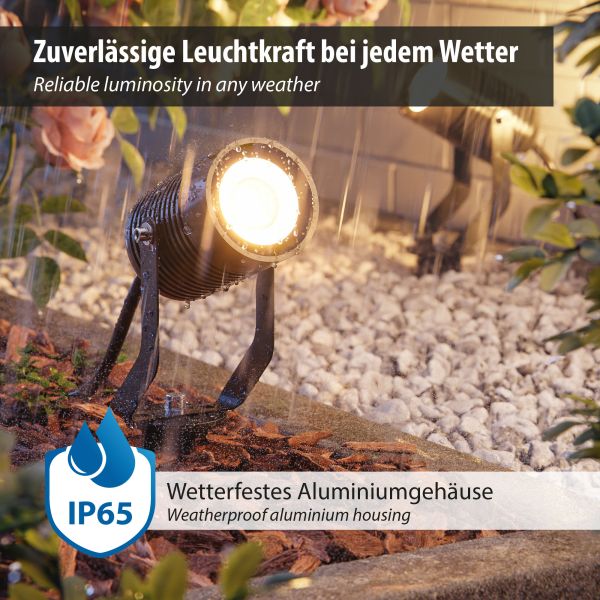 Gartenstrahler SHINGA für außen, IP65, Stecker (Farbe, Leuchtmittel wählbar) Nur für heute