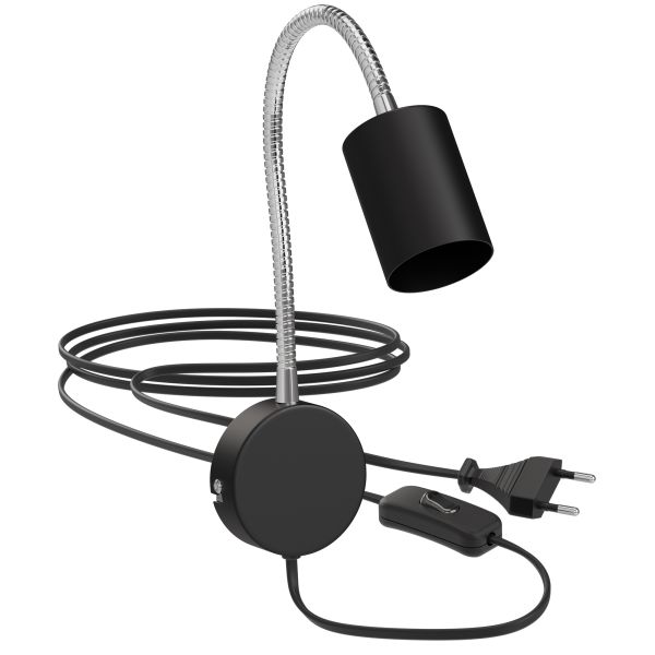 Leselampe WAIKA mit Schwanenhals, Stecker, Schalter schwarz matt, inkl. Smart Home RGBW GU10 LED Lampe, 5,41W, 473lm Kostenloser Versand