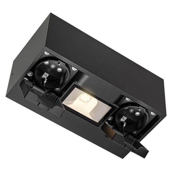 Wandsteckdose WAST für außen, IP44, 2-fach, anthrazit, inkl. LED Downlight, 430lm, warmweiß Flash Sale