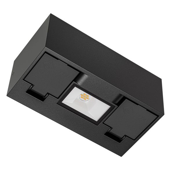 Wandsteckdose WAST für außen, IP44, 2-fach, anthrazit, inkl. LED Downlight, 430lm, warmweiß Flash Sale