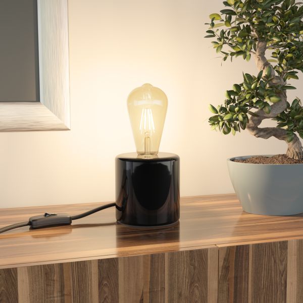 Tischlampe TIPO Porzellan rund inkl. E27 Smart Home RGBW LED Lampe, 8,89W, 892lm (Farbe wählbar) Cyber Monday