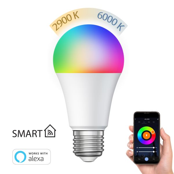 Textilkabel LEHA mit Stecker, Schalter und E27 Fassung, schwarz/weiß, 3m, inkl. Smart Home RGBW LED Lampe, 8,89W, 892lm Muttertagsangebot