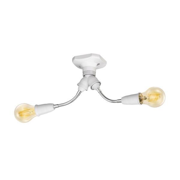 Wand-Leuchte Elektra, eckig, mit Schwanenhals zweiflammig, inkl. E27 LED Lampe gold warm-weiß je 471lm Jubiläumsangebot