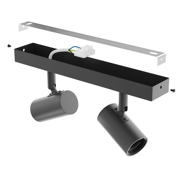 Vintage Decken-Leuchte FARE, Retro, schwarz, schwenkbar, 2-flammig, inkl. E27 LEDs, G120, extra warmweiß, je 4W, 220lm Blitzangebot