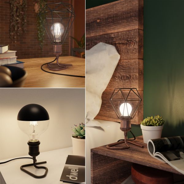 Tischlampe RETRA, Schalter, E27 Fassung, Käfig-Schirm (Farbe, Leuchtmittel wählbar) Neueste Stile