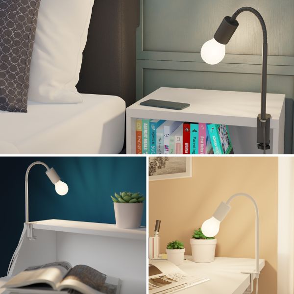 Klemmleuchte LELE mit Schwanenhals, E27 LED Lampe, Smart Home (Farbe, Leuchtmittel wählbar) Riesige Rabatte