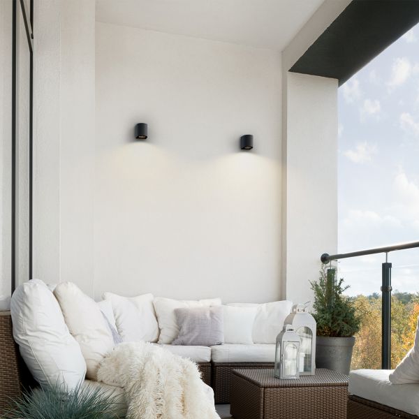 Wandleuchte ALSE Downlight für außen, Aluminium, rund, inkl. Smart Home RGBW GU10 LED Lampe, 5,41W, 473lm (Farbe wählbar) zollfrei
