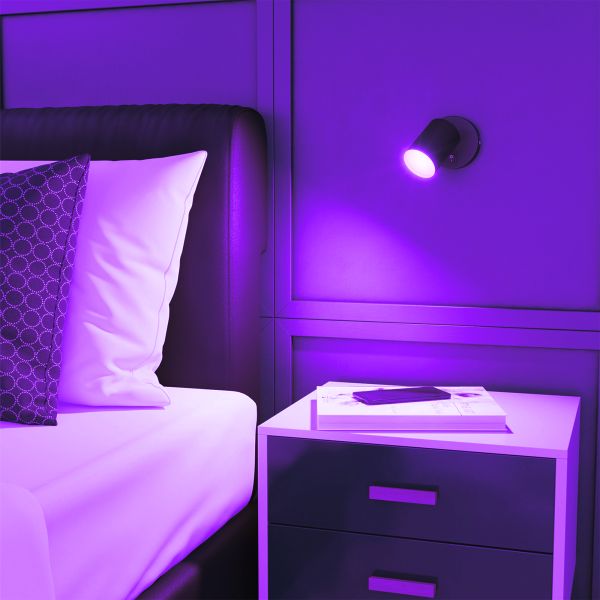 Wandspot WAIKA, einflammig, mit Schalter, GU10, inkl. Smart Home RGBW GU10 LED Lampe, 5,41W, 473lm (Farbe wählbar) Outlet