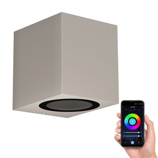 Wandleuchte ALSE Downlight für außen, Aluminium, eckig, inkl. Smart Home RGBW GU10 LED Lampe, 5,41W, 473lm (Farbe wählbar) Fabrikverkauf
