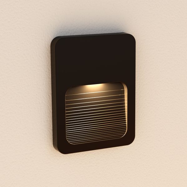 LED Wandleuchte / Treppenlicht STUFO für außen, IP44, flach, Downlight, eckig (Farbe, Lichtfarbe wählbar) Exklusivangebot