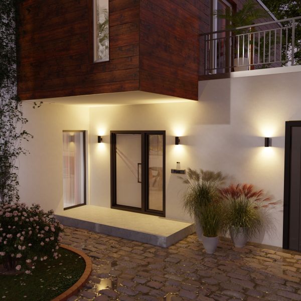 Wandleuchte BIDO für außen, Aluminium, IP44, GX53 Up & Downlight (Leuchtmittel, Farbe wählbar) Wochenangebot