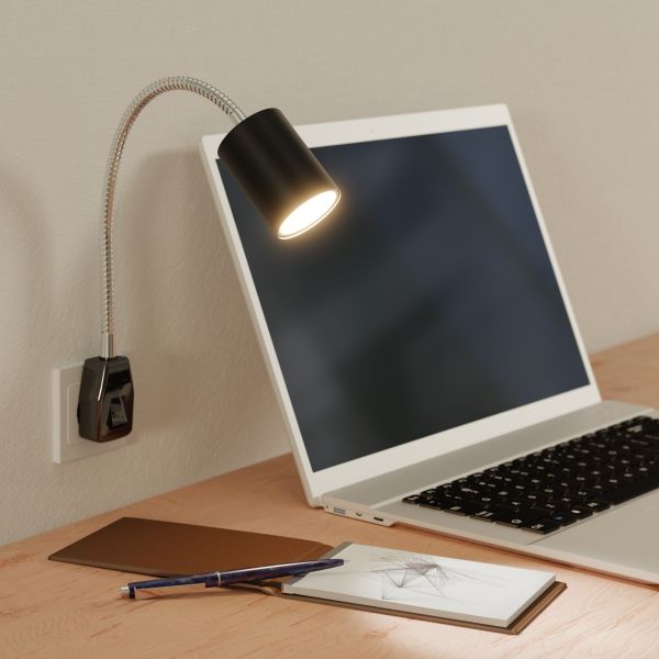 GU10 Steckdosenlampe WAIKA Schwanenhals, Schalter, inkl. Smart Home RGBW GU10 LED (Farbe wählbar) Zeitbegrenzte Promotion