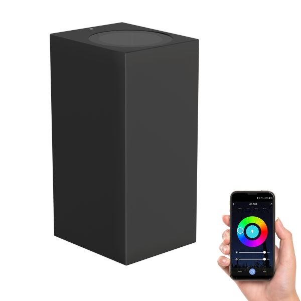 Wandleuchte ALSE Up- & Downlight für außen, Aluminium, eckig, inkl. 2 Smart Home RGBW GU10 LED Lampen, je 10,82W, je 473lm (Farbe wählbar) Bis zu 60% Rabatt