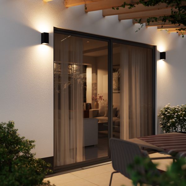 Wandleuchte ALSE Up- & Downlight für außen, Aluminium, eckig, inkl. 2 Smart Home RGBW GU10 LED Lampen, je 10,82W, je 473lm (Farbe wählbar) Bis zu 60% Rabatt