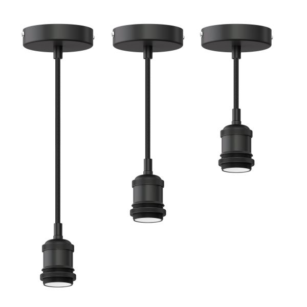 Vintage Pendelleuchte RETRA, schwarz, E27 Fassung, Käfig-Schirm 122mm Ø Sonderangebot der Fabrik