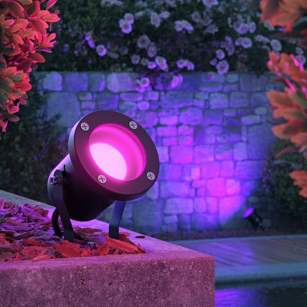 Gartenstrahler mit Erdspieß MIBU für außen, Edelstahl, inkl. Smart Home RGBW GU10 LED Lampe, 5,41W, 473lm (Farbe wählbar) Super Rabatt