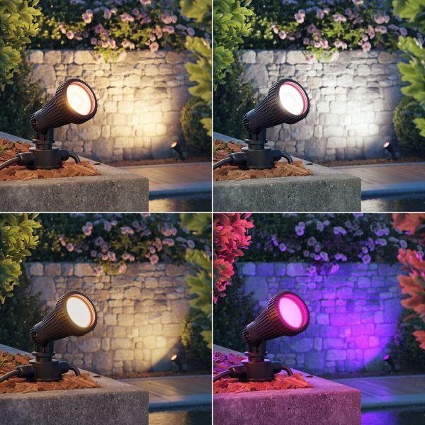Gartenstrahler mit Erdspieß PIRK für außen, IP44, schwarz, Stecker, GU10 (Set, Leuchtmittel, Mit Kabel wählbar) Black Friday Preise