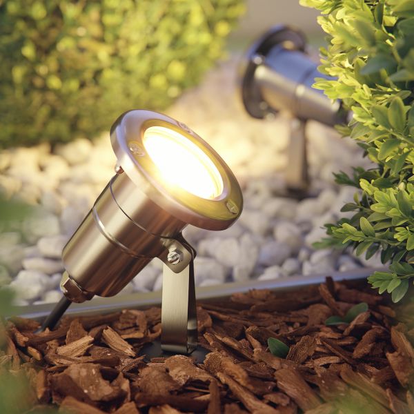 Gartenstrahler MUK mit Erdspieß für außen, Edelstahl (Leuchtmittel, Set Vorschaltgerät wählbar) Verkauf