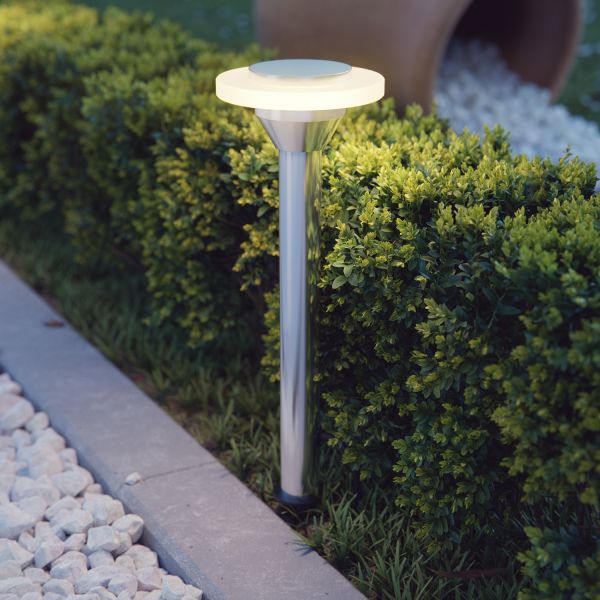 LED Gartenleuchte ALF chrom matt mit Erdspieß für außen, IP44 (Lichtfarbe, Set Vorschaltgerät wählbar) Großer Ausverkauf