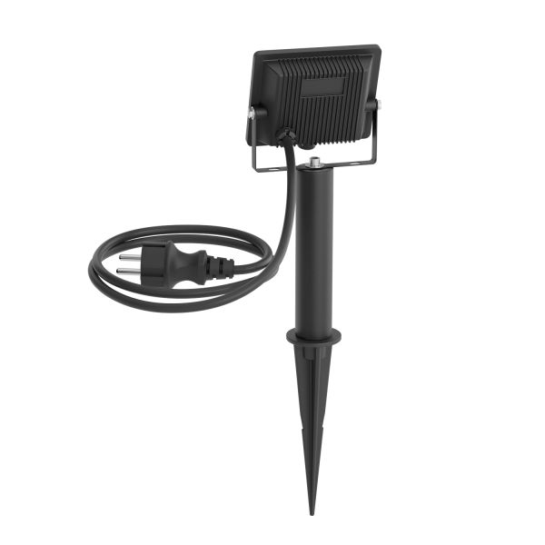 LED Gartenstrahler FLIN mit Erdspieß, 15cm Sockel & Stecker für außen, schwarz, Scheinwerfer, IP66 wasserfest, 10,93W 837lm warm-weiß Top Angebot