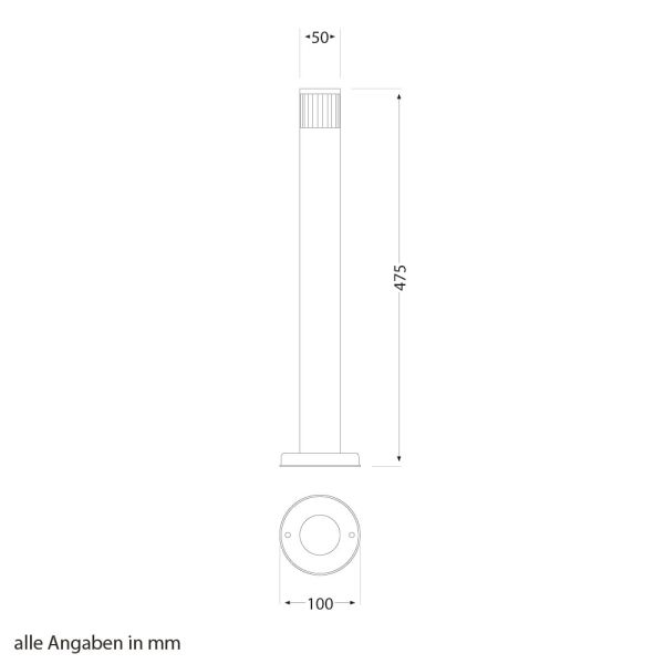 LED Wegelicht / Pollerleuchte / Gartenleuchte PILLAR für außen, IP54, 48 cm, aluminium, warmweiß Neueste Mode