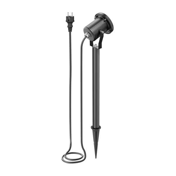 Gartenstrahler mit Erdspieß MIBU für außen Edelstahl schwarz, inkl. Smart Home RGBW GU10 LED Lampe, 5,41W, 473lm Riesige Ersparnisse