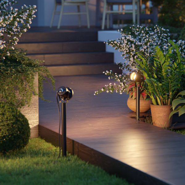 LED Gartenstrahler MIBU schwarz mit Erdspieß für außen Edelstahl (Leuchtmittel wählbar) VIP-Rabatte