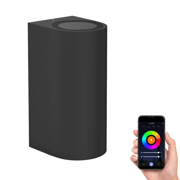 Wandleuchte ALSE Up- & Downlight für außen, Aluminium, rund, inkl. 2 Smart Home RGBW GU10 LED Lampen, je 10,82W, je 473lm (Farbe wählbar) Wochenangebot