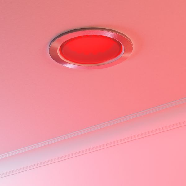 Einbaustrahler Zobe II flach rund + smarte LED-Lampe Alexa, dimmbar, Farbtemperatur steuerbar - 107mmØ Loch 90mmØ (Farbe, Leuchtmittel wählbar) Letzte 3 Tage
