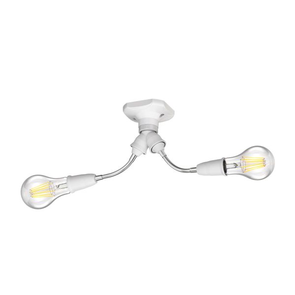 Wand-Leuchte Elektra, eckig, mit Schwanenhals zweiflammig, inkl. 2 E27 LED Lampen warm-weiß, je 1600lm Bis zu 65% Rabatt