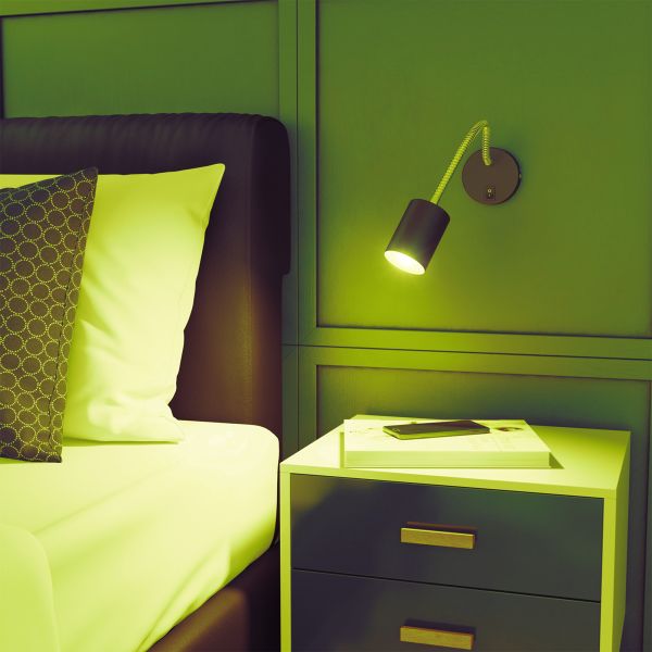 Leselampe WAIKA mit Schwanenhals und Schalter, inkl. Smart Home RGBW GU10 LED Lampe, 5,41W, 473lm (Farbe wählbar) Bis zu 55% Rabatt