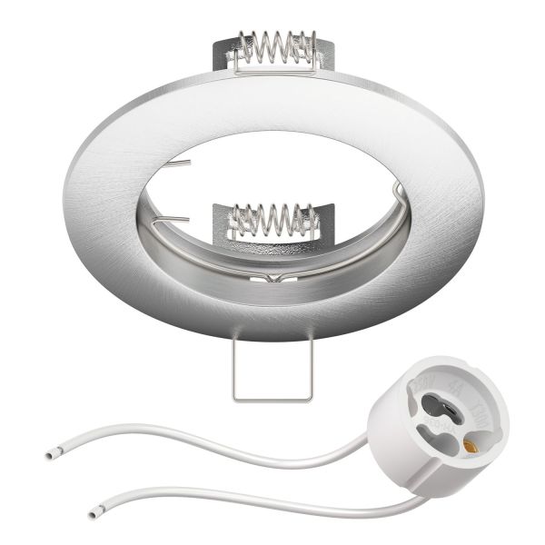 Deckeneinbaurahmen Circ, rund (LED/Halogen/GU10/MR16/PAR16/50mm) (Leuchtmittel, Farbe wählbar)