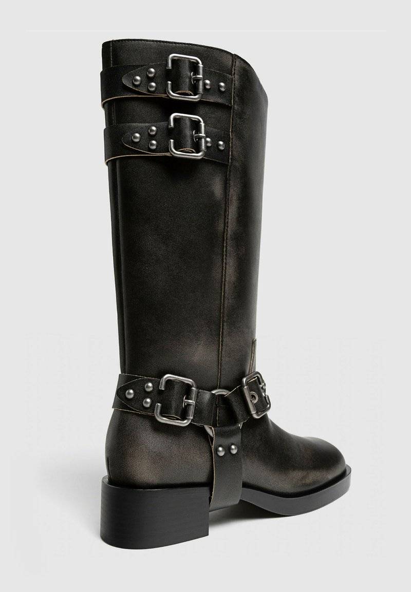 Stradivarius Stradivarius Cowboy/Biker boots - dark grey Große Rabatte