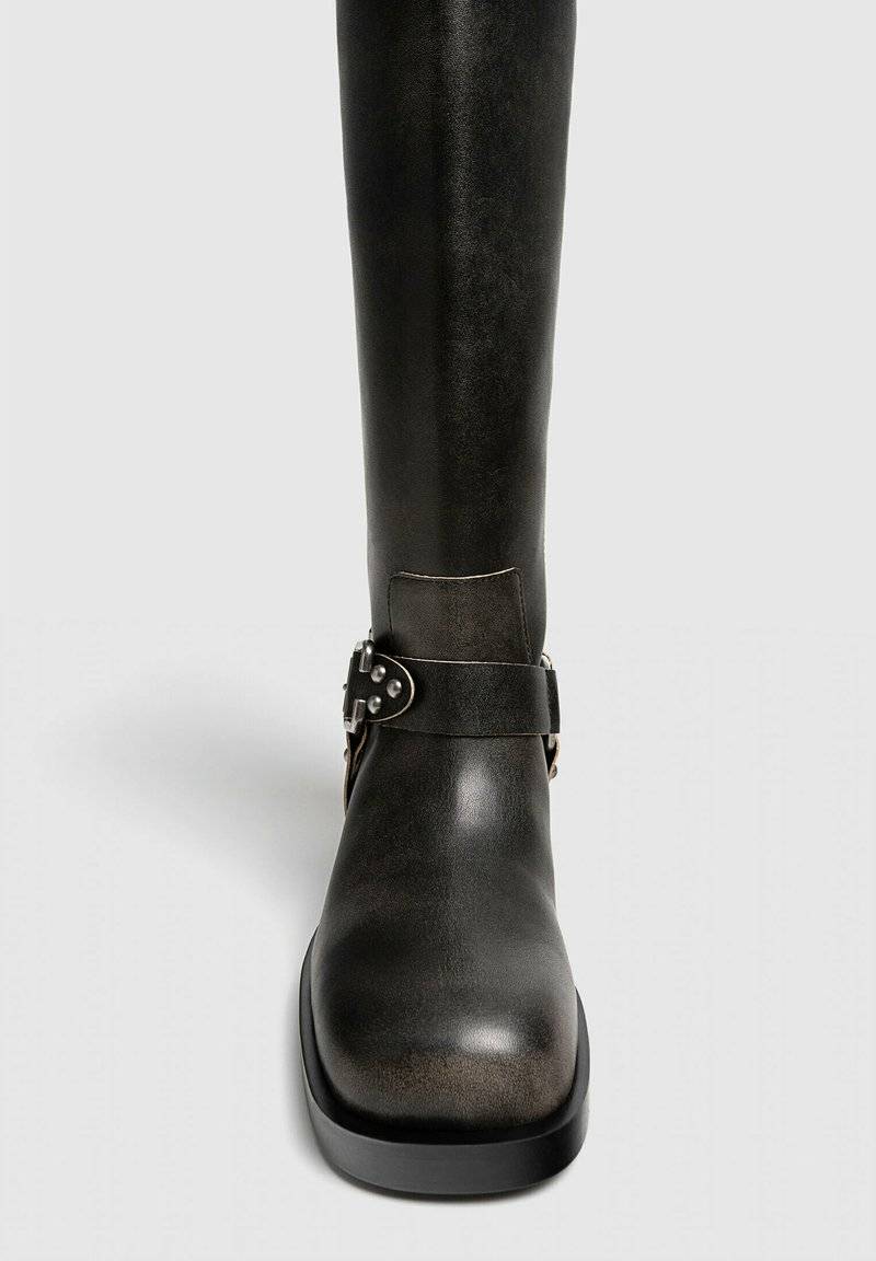 Stradivarius Stradivarius Cowboy/Biker boots - dark grey Große Rabatte