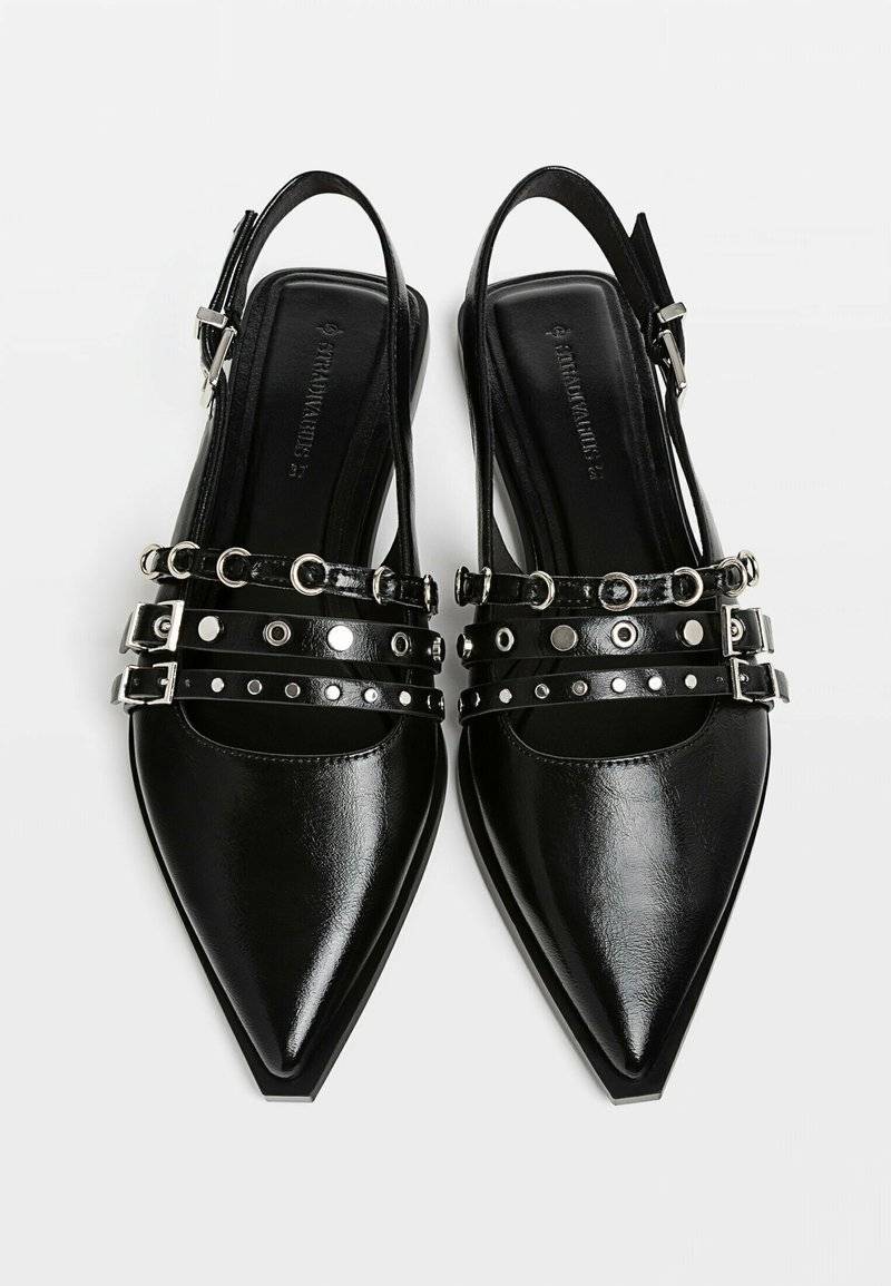 Stradivarius Stradivarius Slingback ballet pumps - black Saisonale Angebote