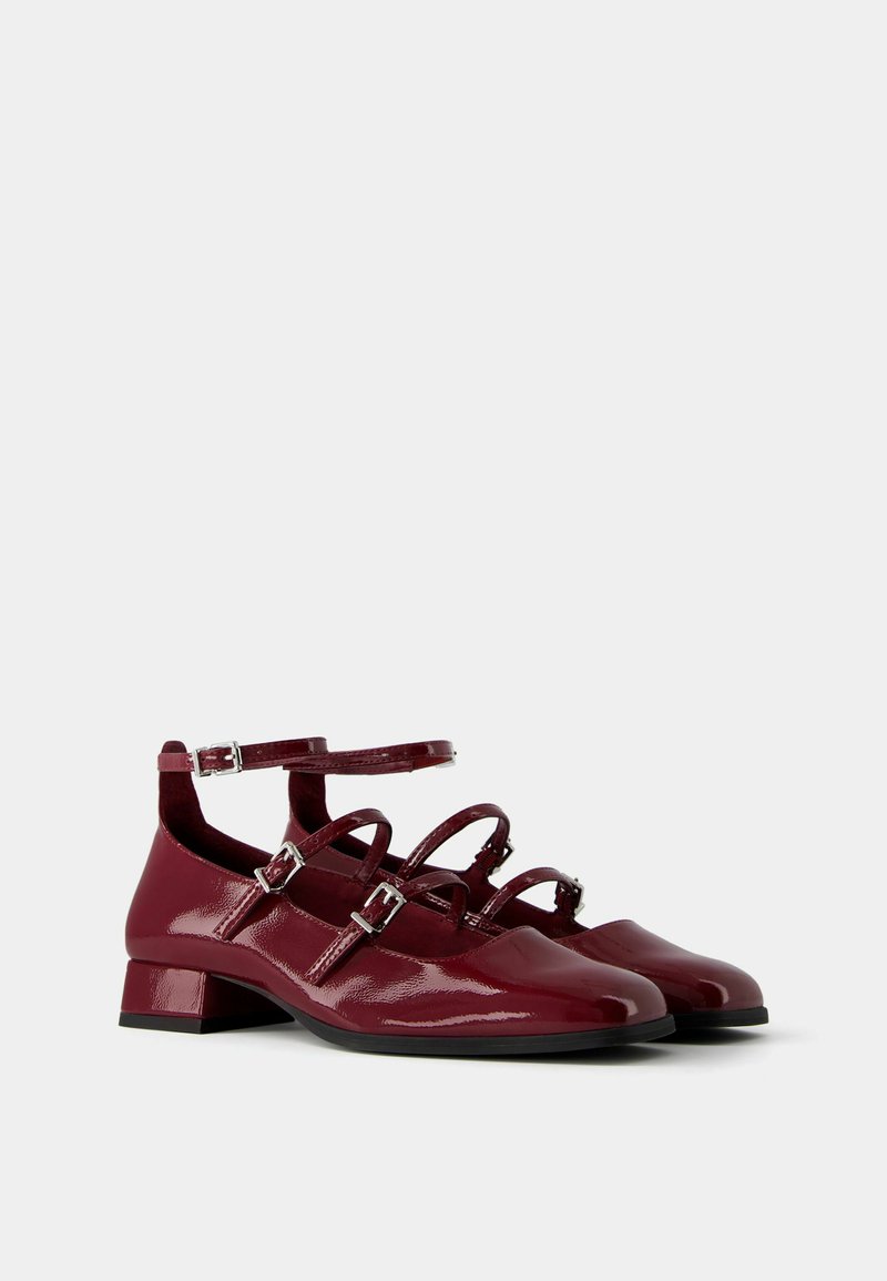 Bershka Bershka MARY JANES - Ankle strap ballet pumps - dark red Kostenlose Rückgabe